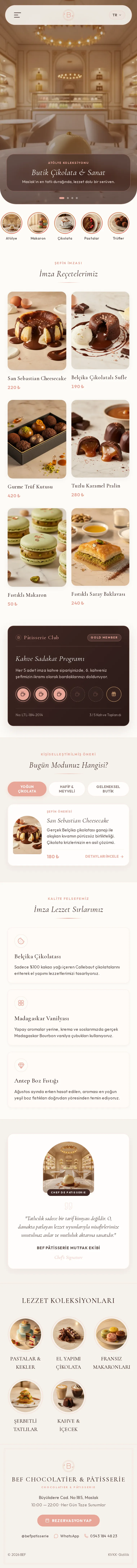 Patisserie Teması — dijital menü tasarımı